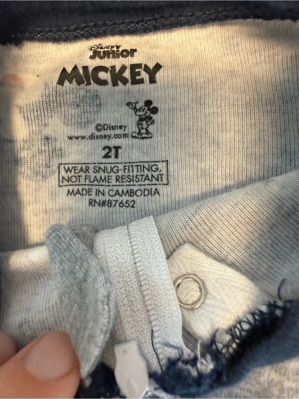 Disney Gray Mickey & Friends Zip Front One-Piece Footie